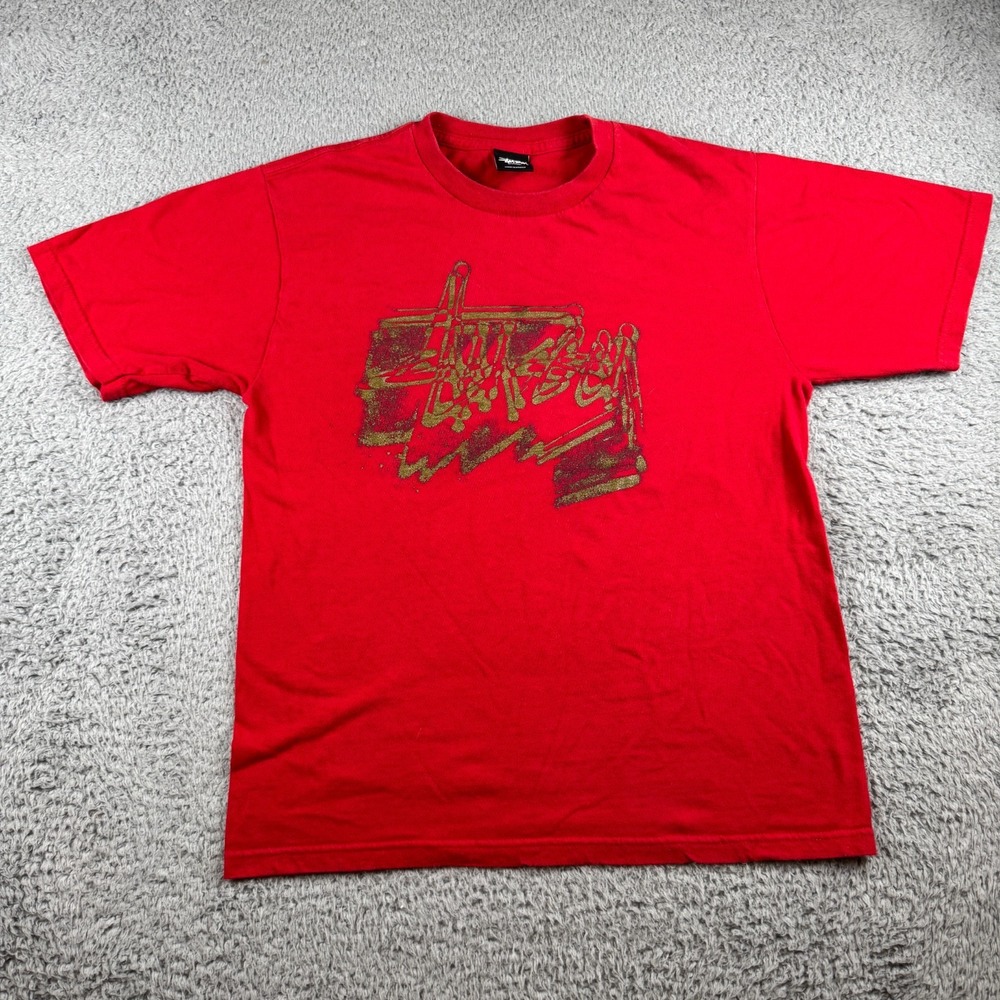 Stussy‎ Men's T-shirt Red Small Y2K Vintage Skater